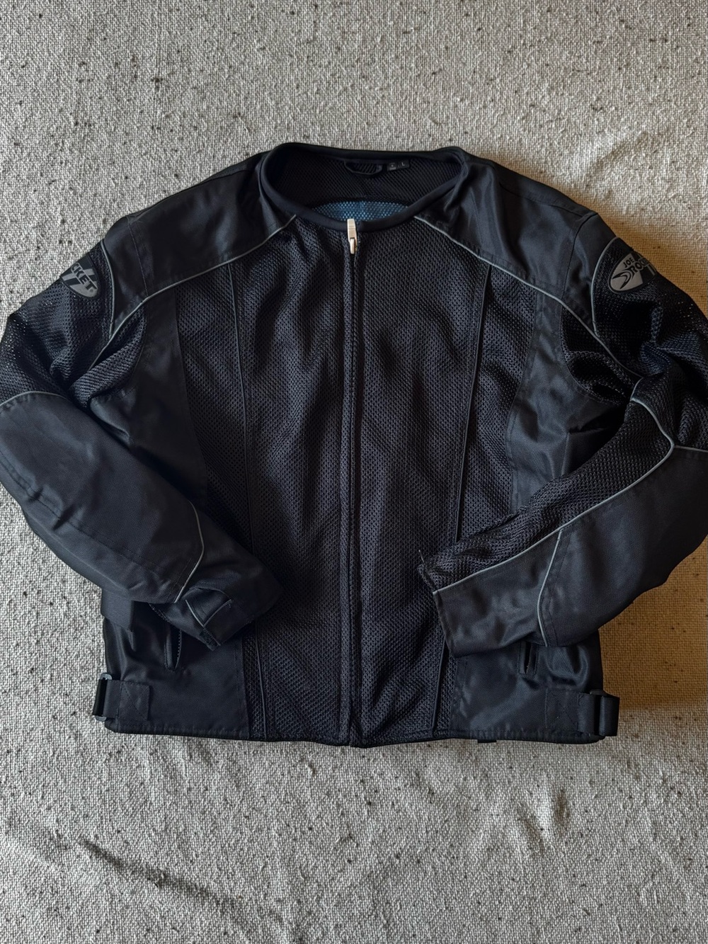 Joe Rocket Men’s Motorcycle Mesh Riding Jacket Black Size L Armor Pockets Biker
